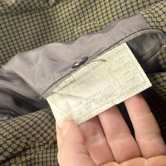 Vintage Giorgio Armani Mani Blazer Mens 46 Green Wool Tweed Sport Coat Italy